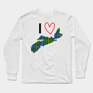 I Love Nova Scotia with Nova Scotia Tartan Long Sleeve T-Shirt